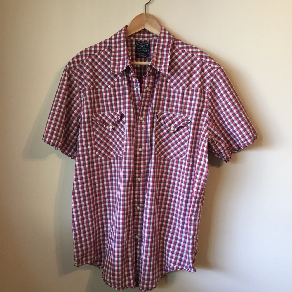 Lucky Brand short sleeve plaid button down